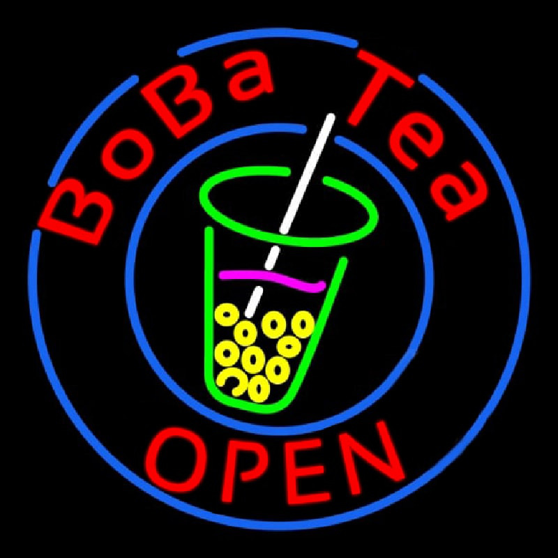 Circle Boba Tea Neontábla