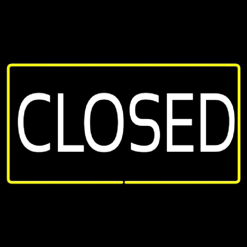 Closed Rectangle Yellow Neontábla