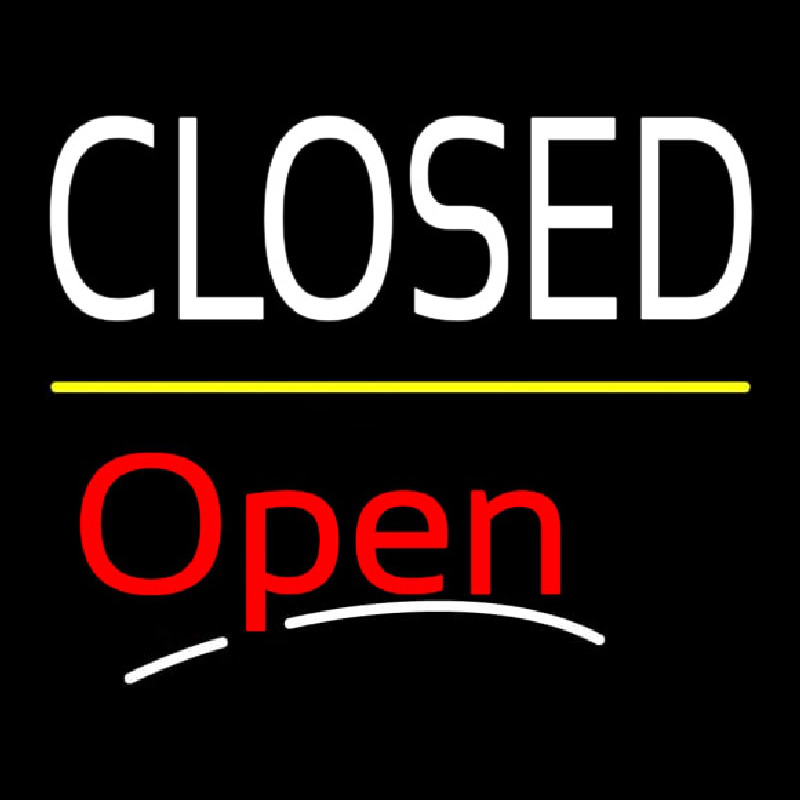 Closed Script2 Open Yellow Line Neontábla