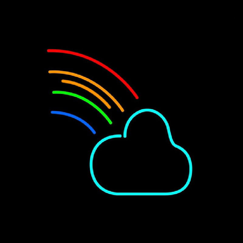 Cloud With Rainbow Neontábla