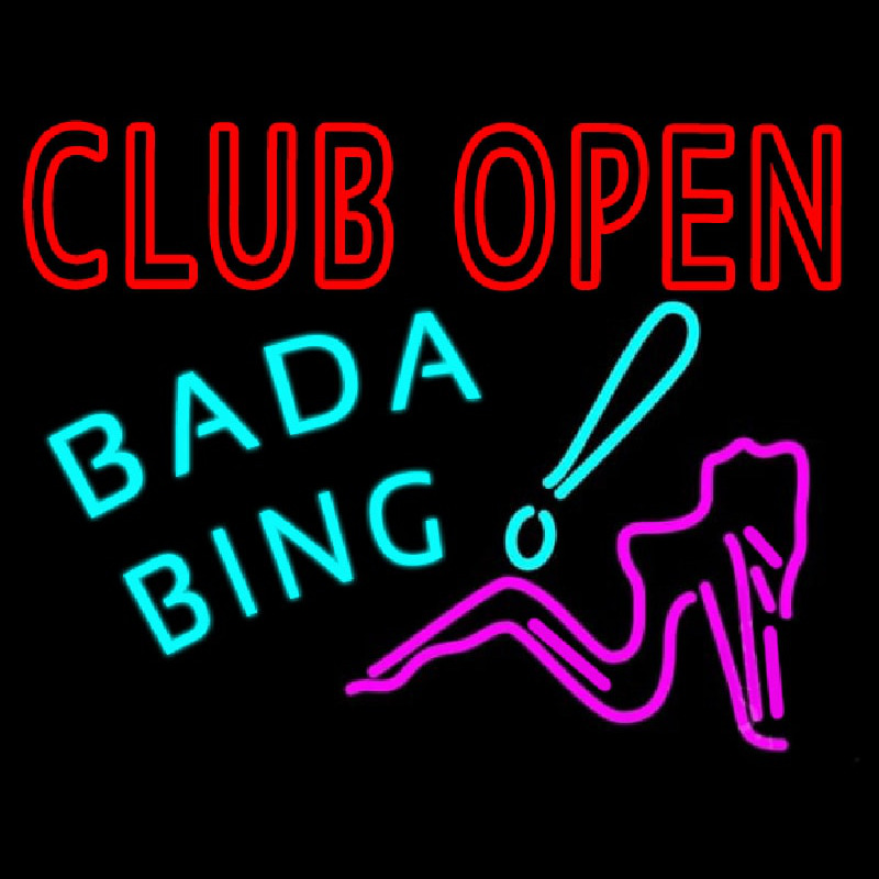 Club Open Bada Bing Neontábla