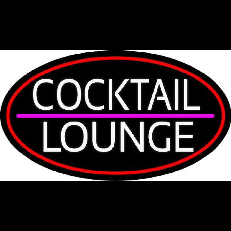 Cocktail Lounge Oval With Red Border Neontábla