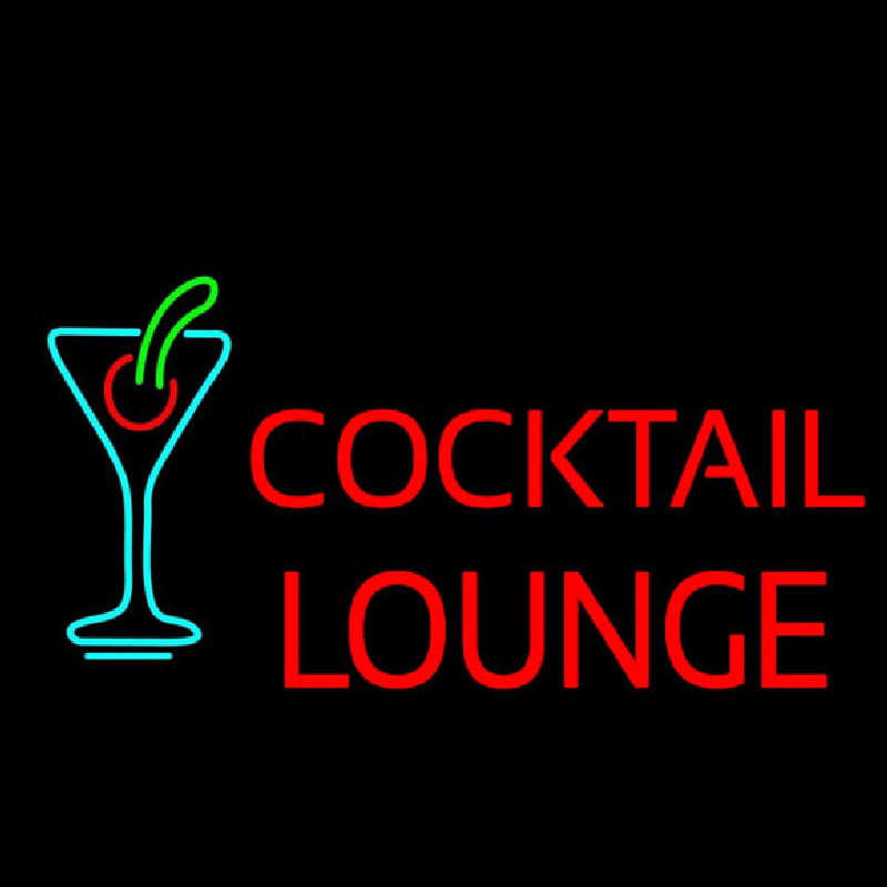 Cocktail Lounge With Martini Glass Neontábla