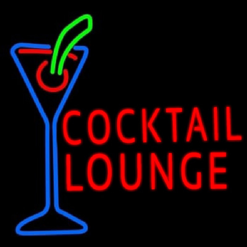 Cocktail Lounge With Martini Neontábla