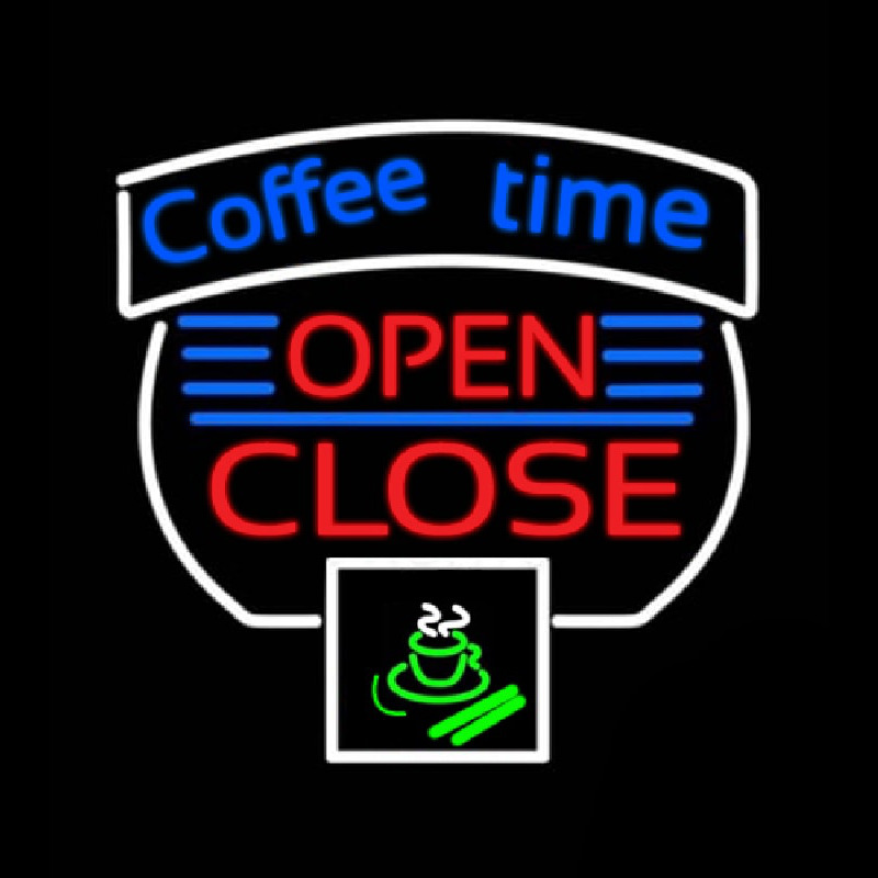 Coffee Time Open Close Neontábla