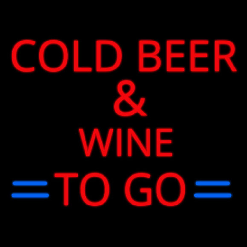 Cold Beer and Wine To Go Neontábla
