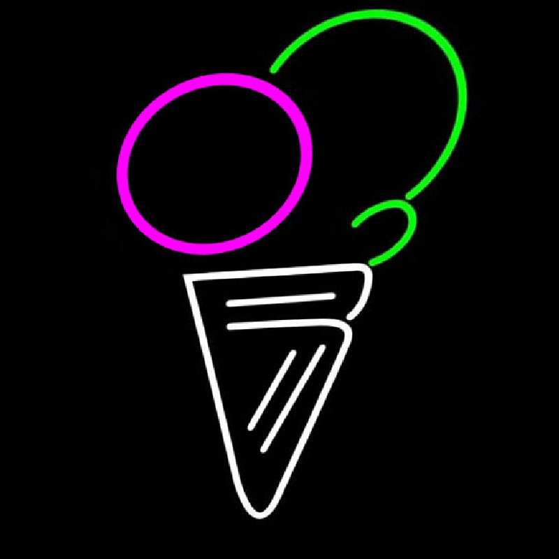 Cone Multicolored Ice Cream Neontábla