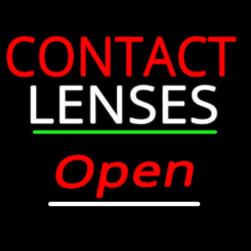 Contact Lenses Open Green Line Neontábla