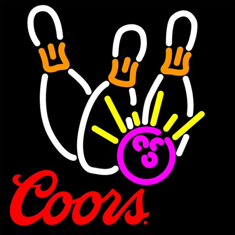 Coors Bowling Neon White Pink Neontábla