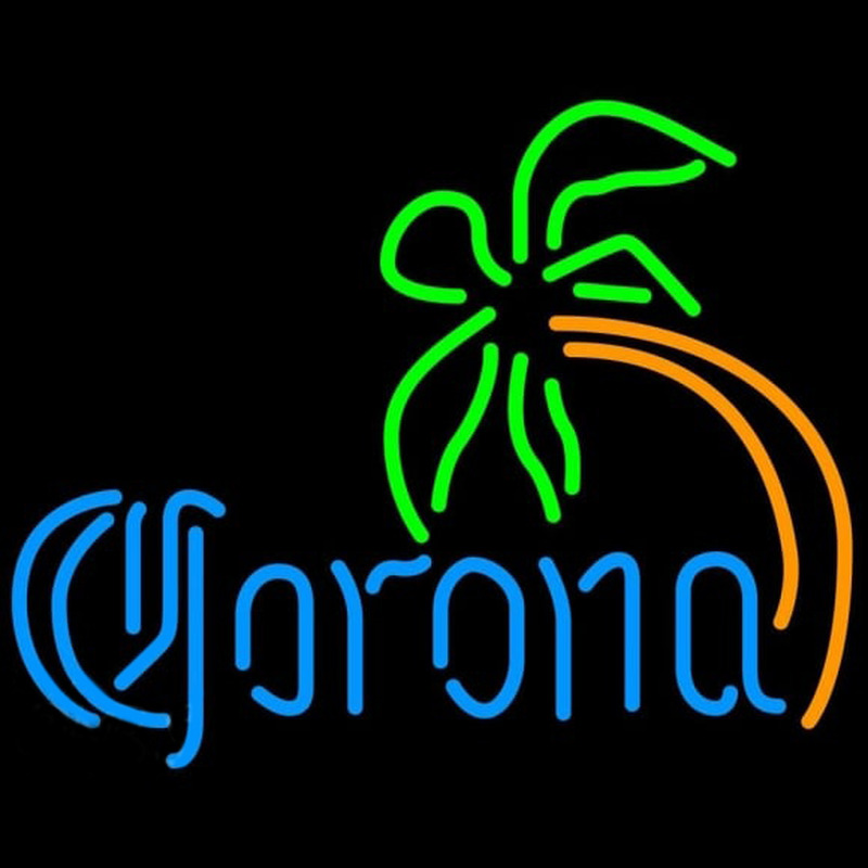 Corona Curved Palm Tree Beer Sign Neontábla