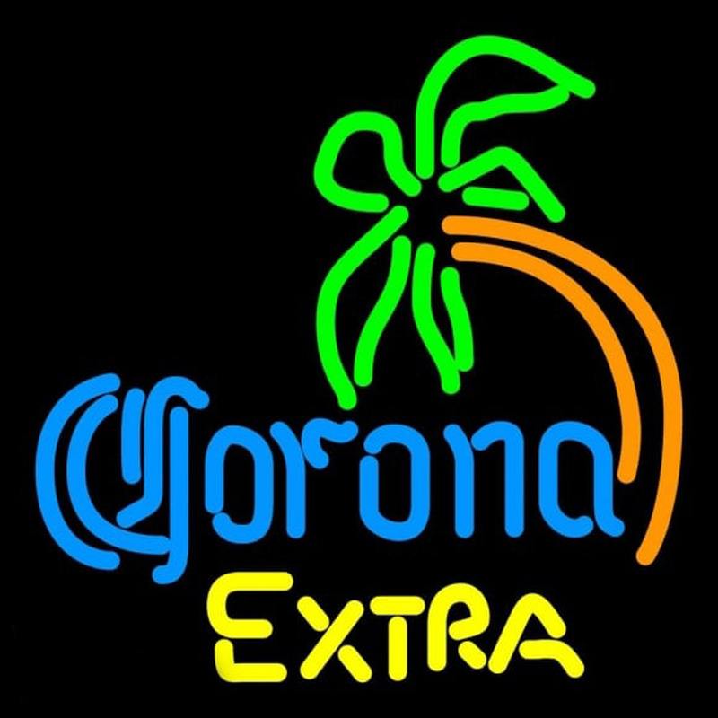 Corona E tra Curved Palm Tree Beer Sign Neontábla