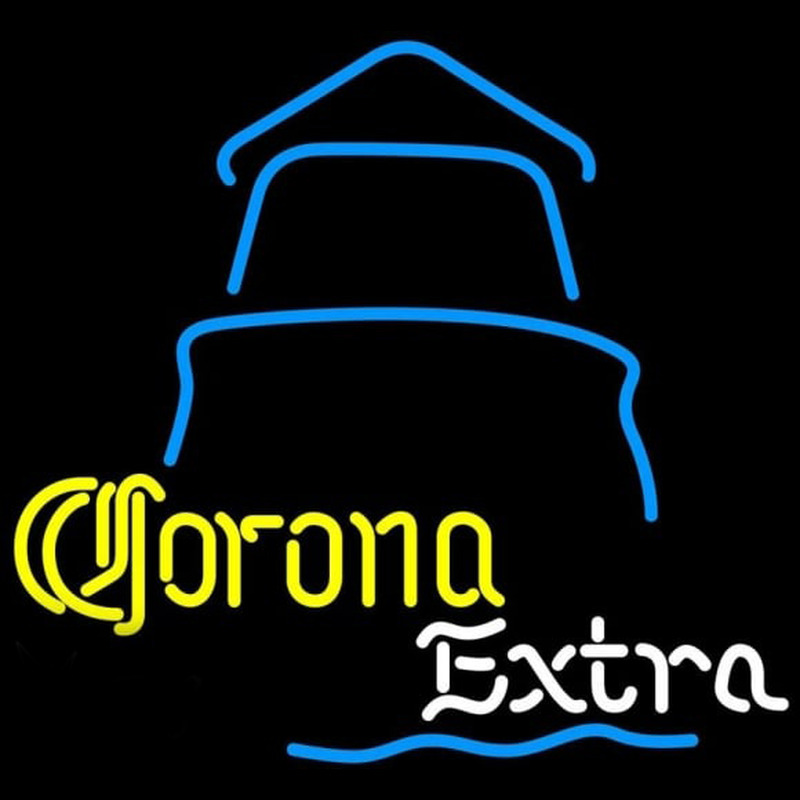 Corona E tra Day Lighthouse Beer Sign Neontábla