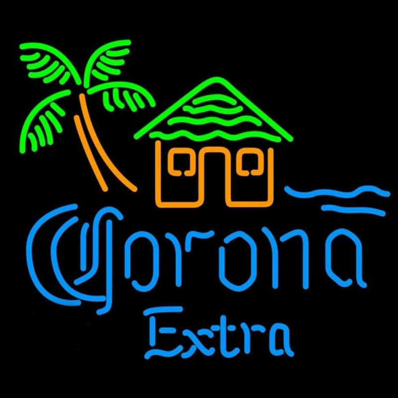 Corona E tra Tiki Hut Beer Sign Neontábla