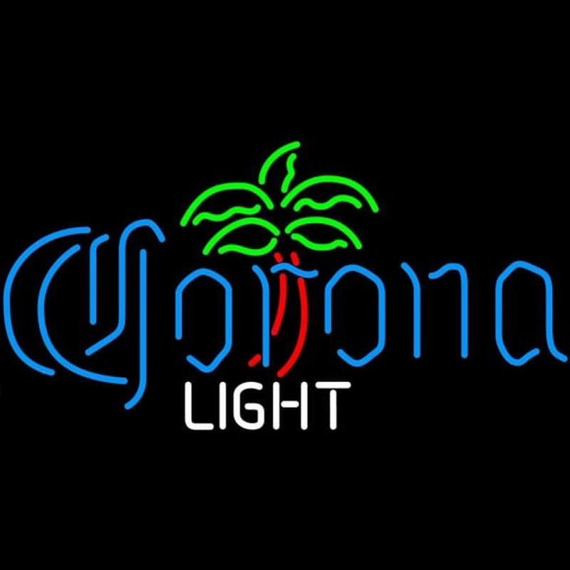 Corona Light Dominator Palm Tree Beer Sign Neontábla