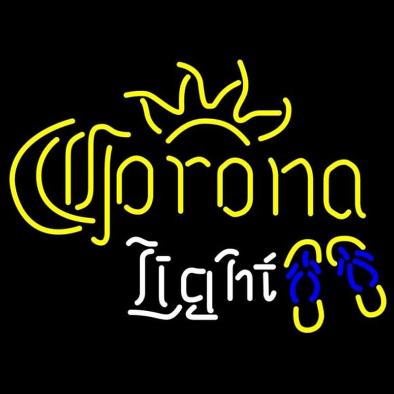 Corona Light Flip Flops Beer Sign Neontábla