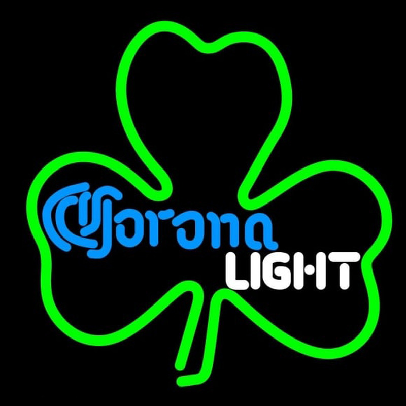 Corona Light Green Clover Beer Sign Neontábla