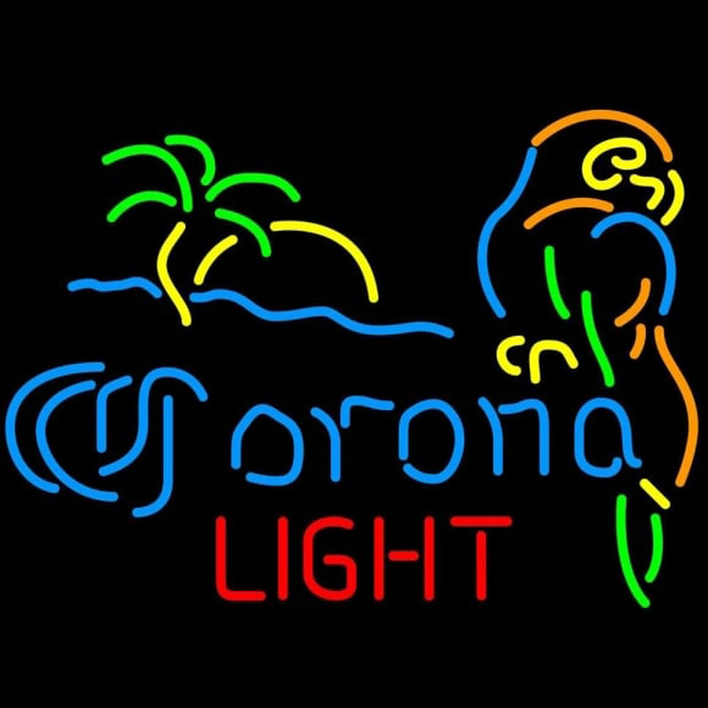 Corona Light Palm Tree Parrot Beer Sign Neontábla