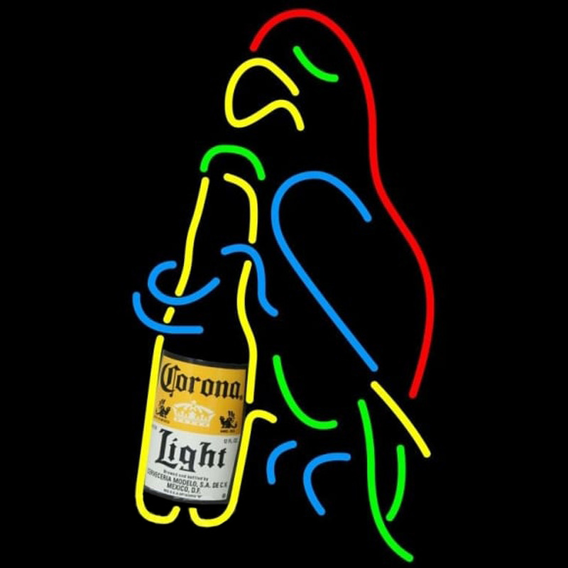 Corona Light Parrot Bottle Beer Sign Neontábla