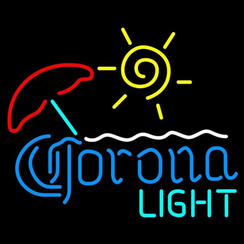 Corona Light Umbrella with Sun Beer Sign Neontábla