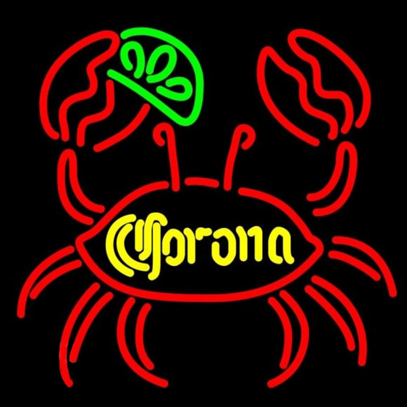 Corona Lime Crab Beer Sign Neontábla