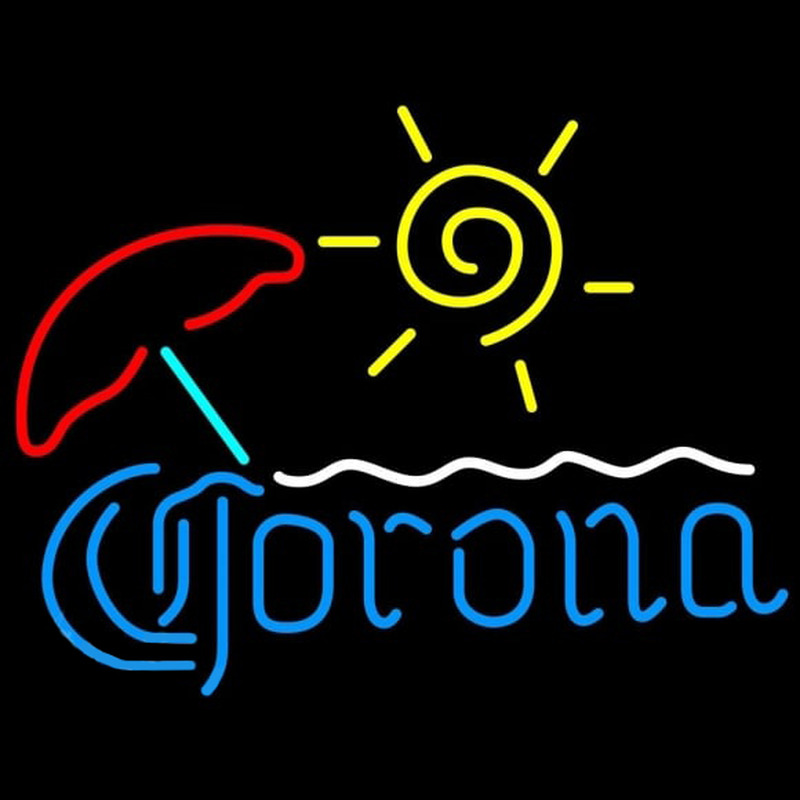 Corona Umbrella with Sun Beer Sign Neontábla