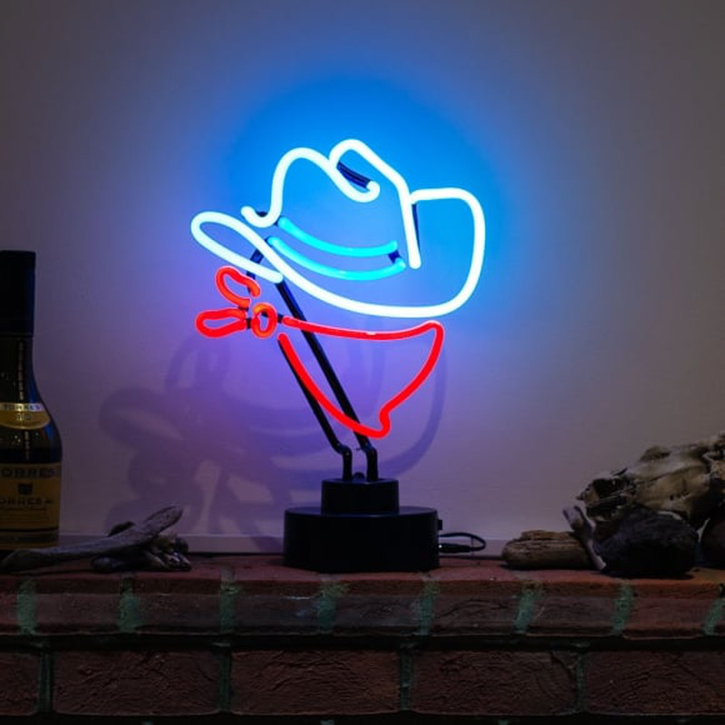 Cowboy Blue Hat Desktop Neontábla