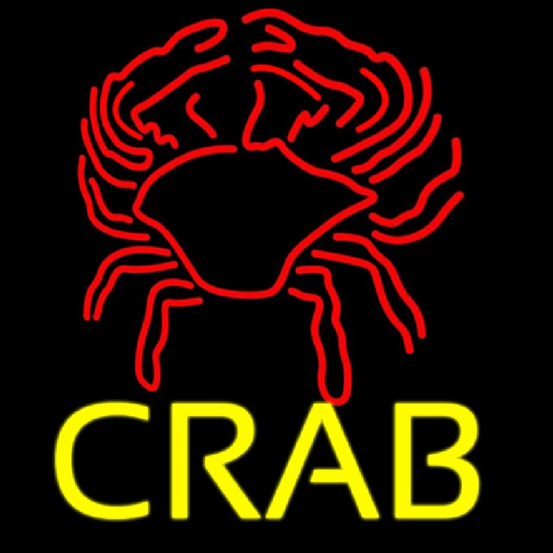 Crab Block With Logo 2 Neontábla
