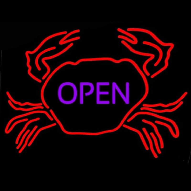 Crab Open 1 Neontábla