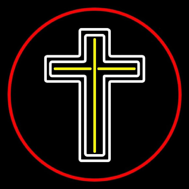 Cross Red Border Neontábla