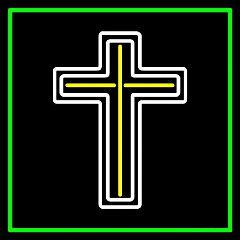Cross With Border Neontábla