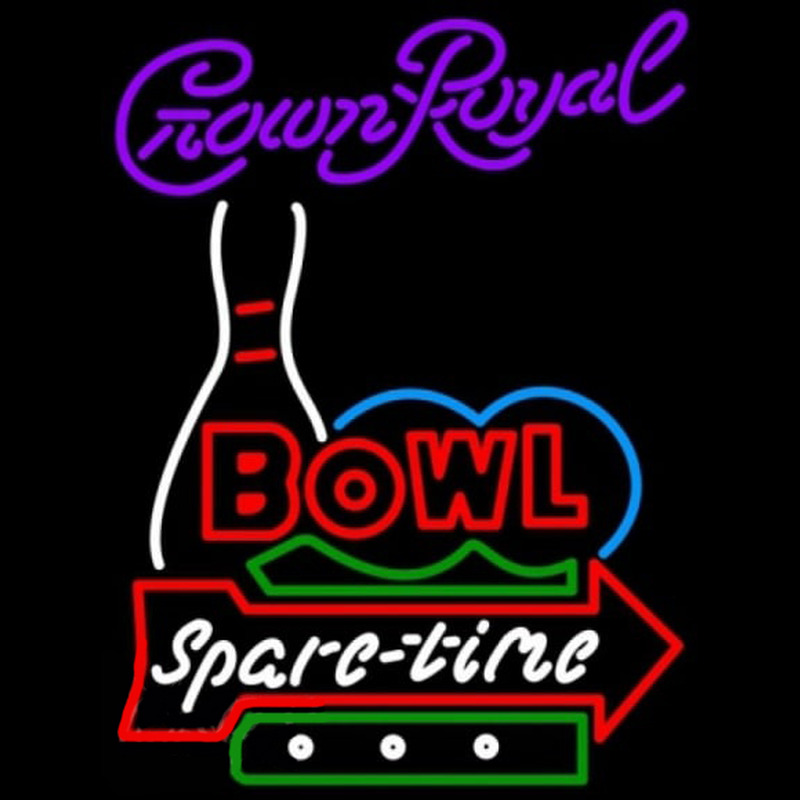 Crown Royal Bowling Spare Time Beer Sign Neontábla