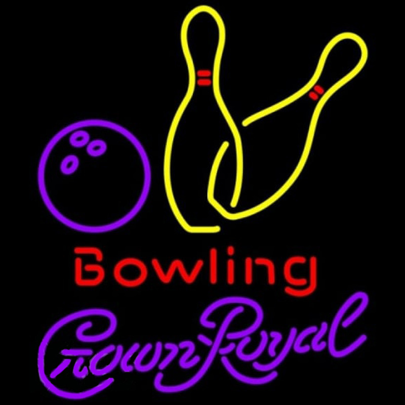 Crown Royal Bowling Yellow Beer Sign Neontábla