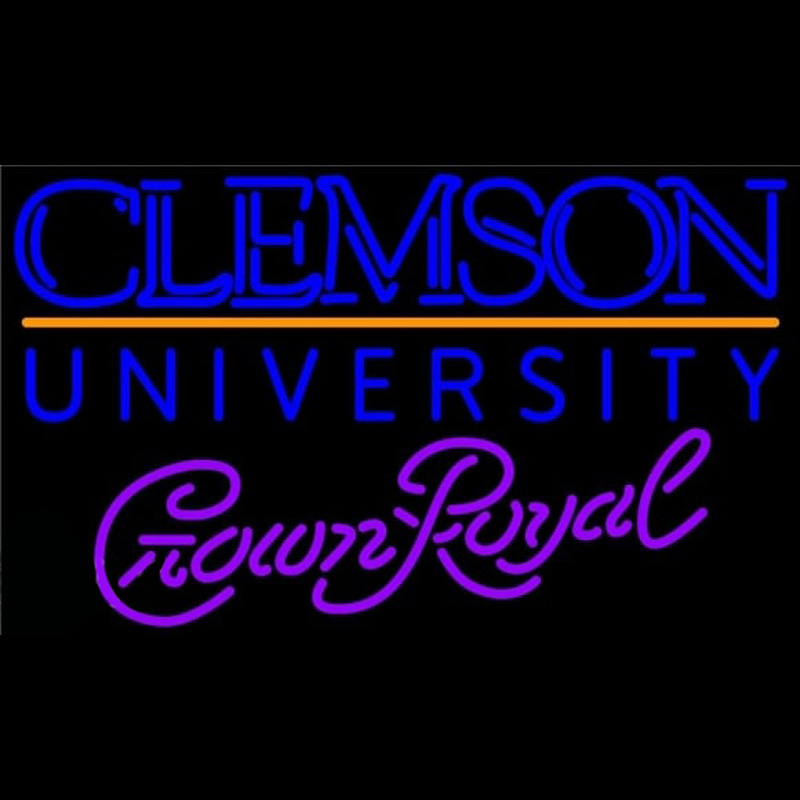 Crown Royal Clemson University Beer Sign Neontábla