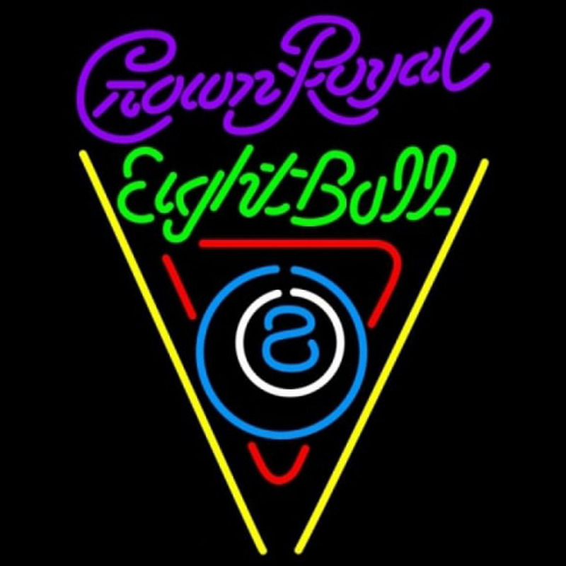 Crown Royal Eightball Billiards Pool Beer Sign Neontábla