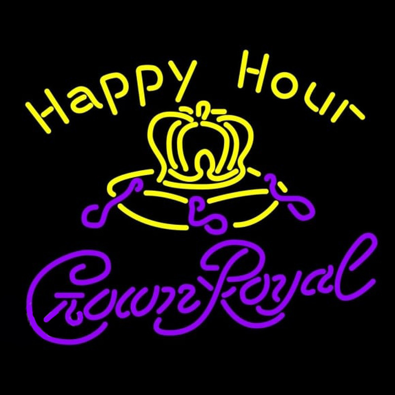 Crown Royal Happy Hour Beer Sign Neontábla