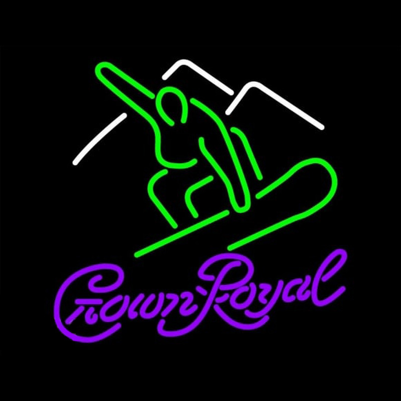 Crown Royal Logo Surfboard Beer Sign Neontábla