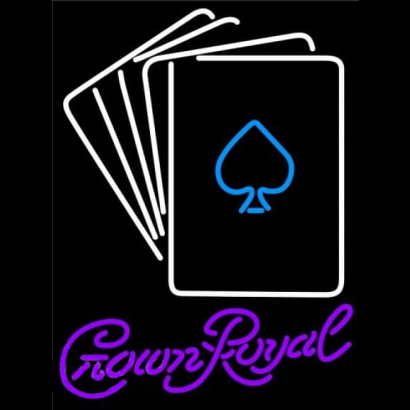 Crown Royal Poker Cards Beer Sign Neontábla