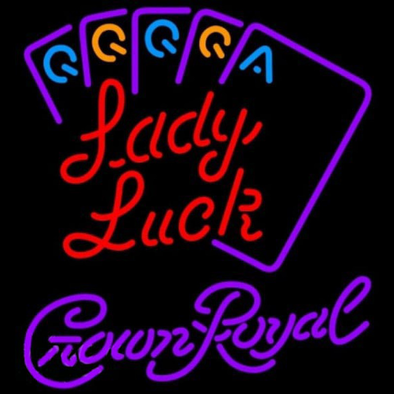 Crown Royal Poker Lady Luck Series Beer Sign Neontábla