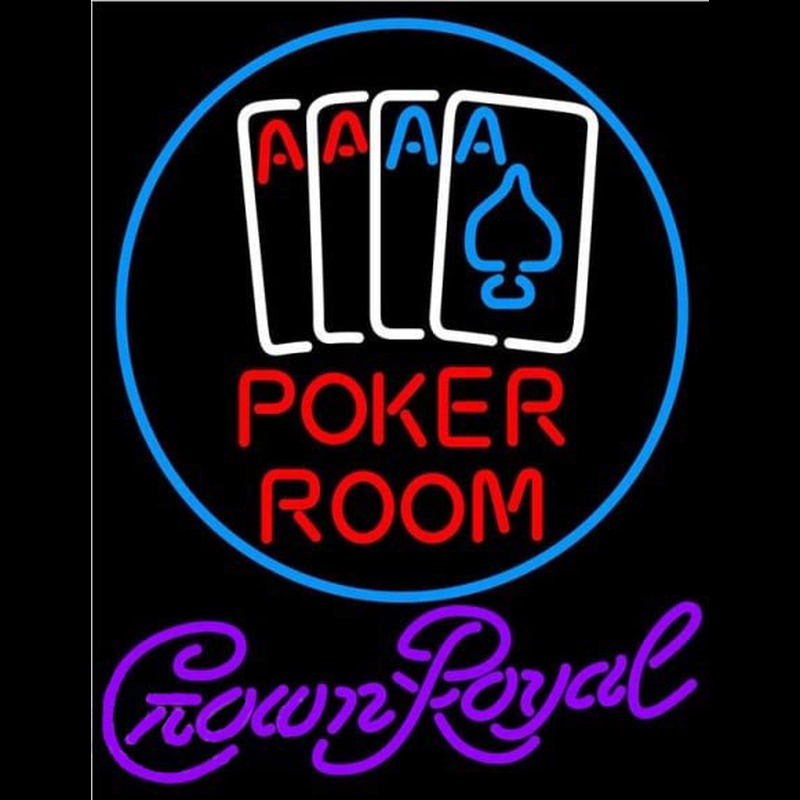 Crown Royal Poker Room Beer Sign Neontábla