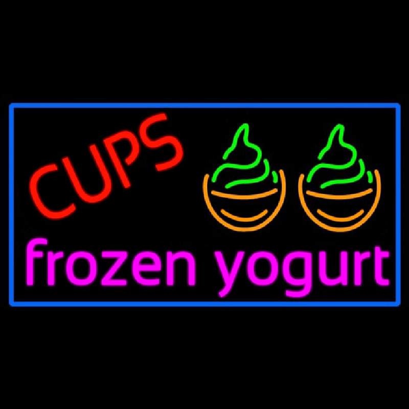 Cups Frozen Yogurt Neontábla