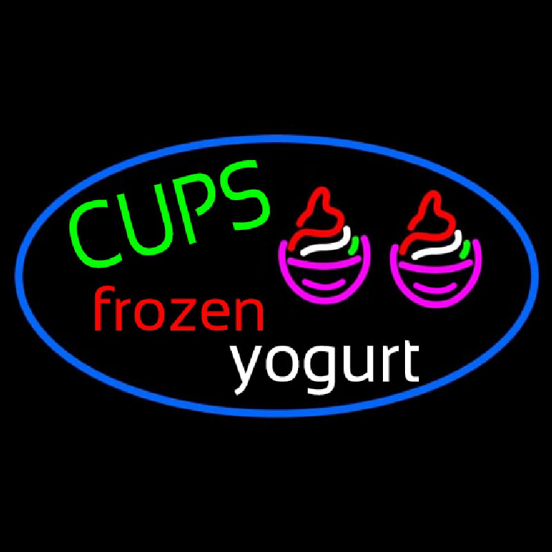 Cups Frozen Yogurt Neontábla