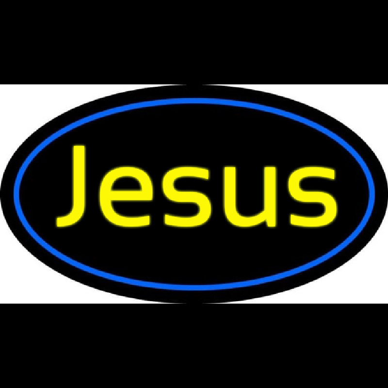 Cursive Blue Jesus Neontábla