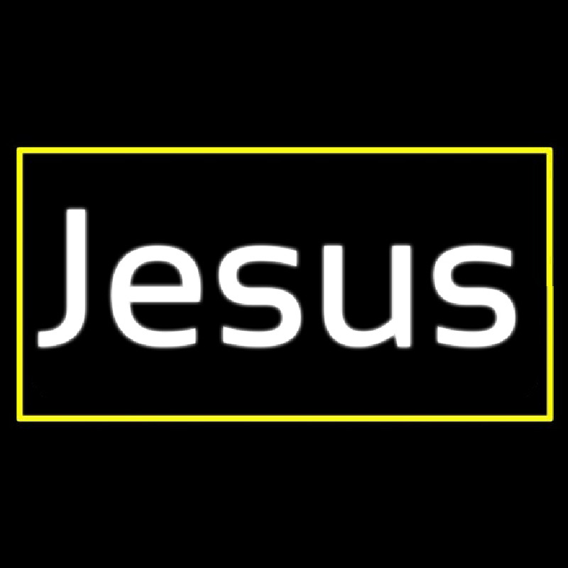 Cursive White Jesus Neontábla