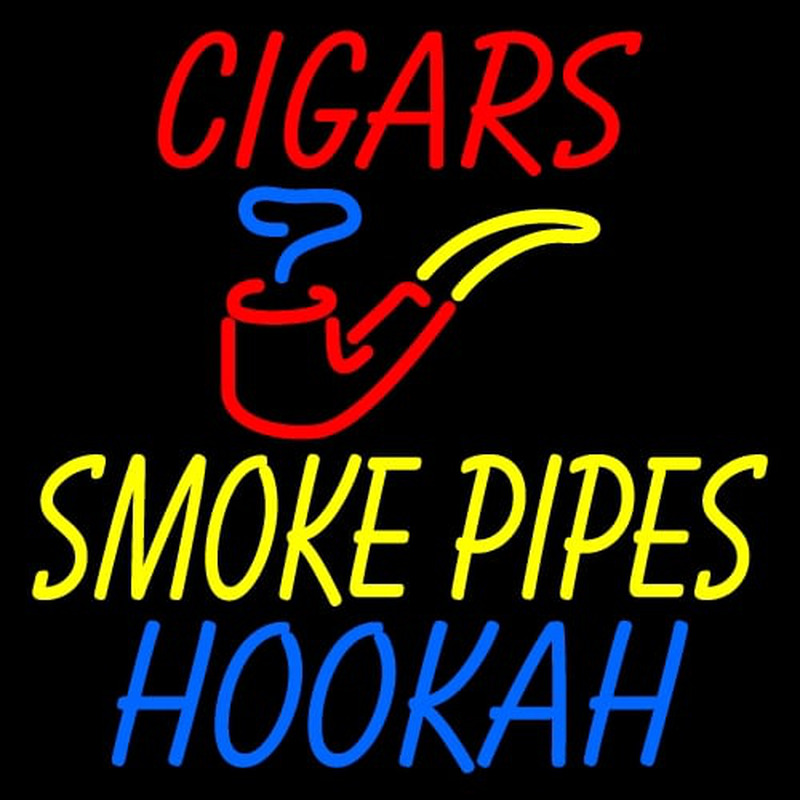 Custom Cigars Smoke Pipes Hookah Neontábla