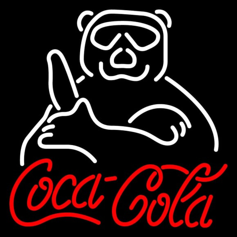 Custom Coca Cola Sign With Panda Neontábla