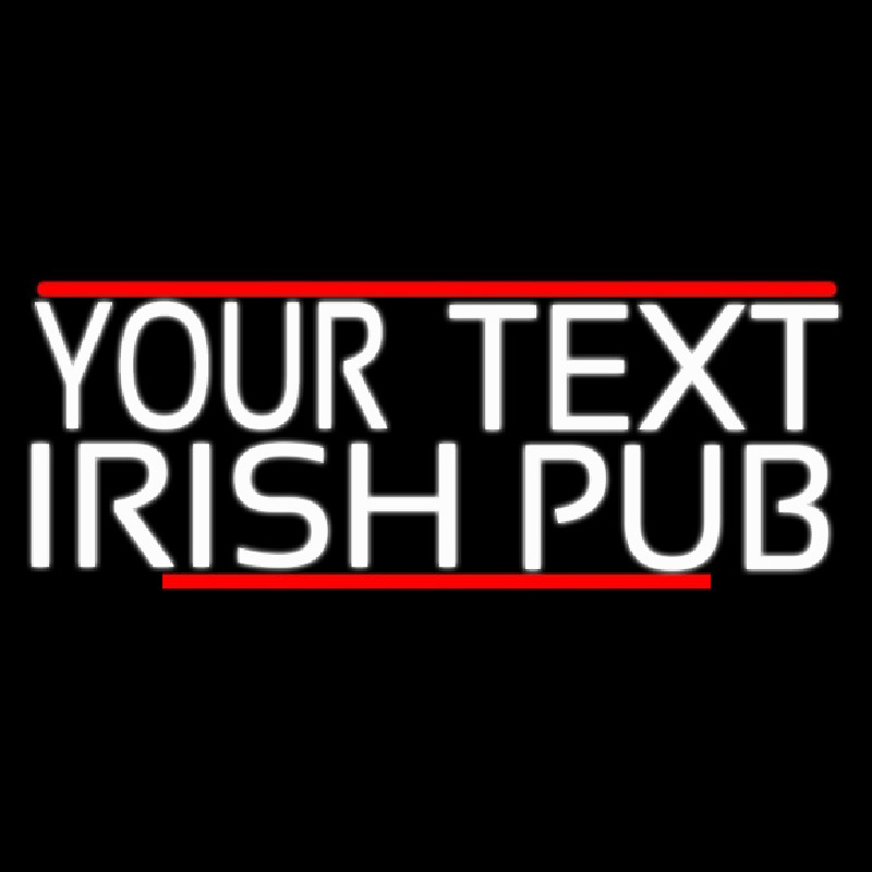 Custom Irish Pub With Red Line Neontábla