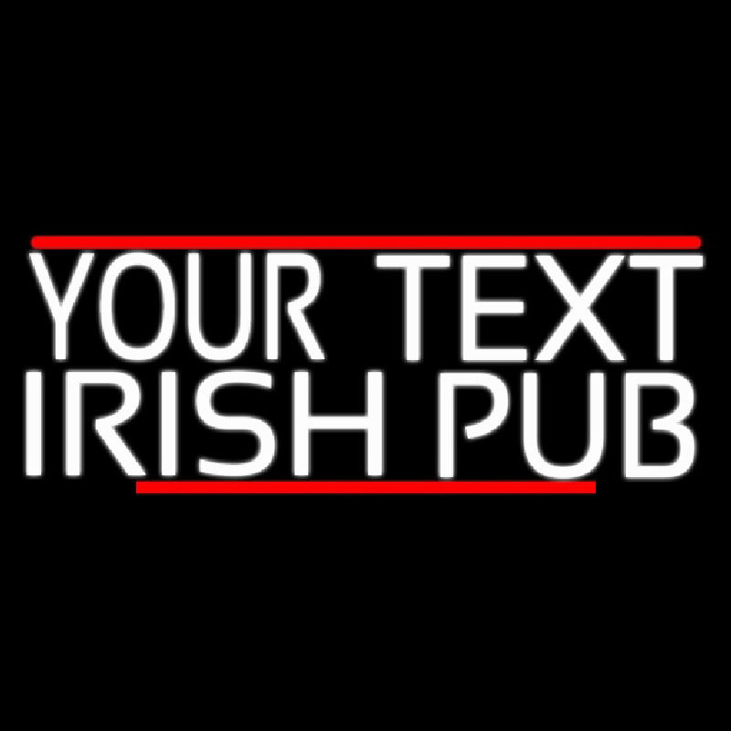 Custom Irish Pub With Red Line Neontábla