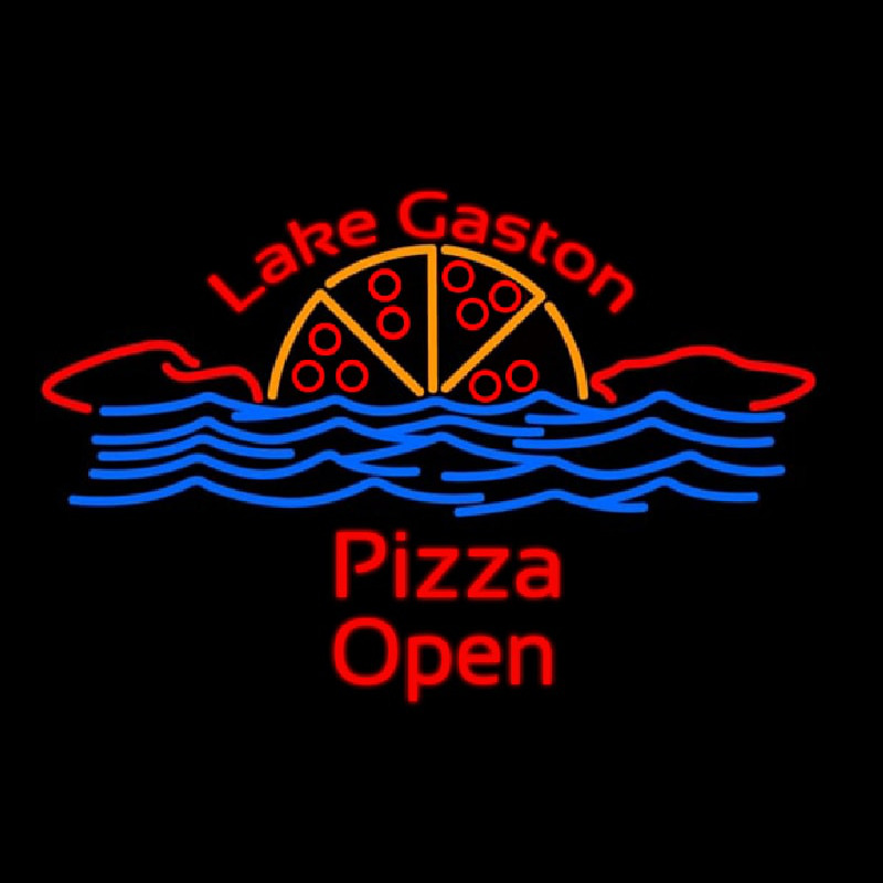 Custom Lake Gaston Pizza Open Neontábla