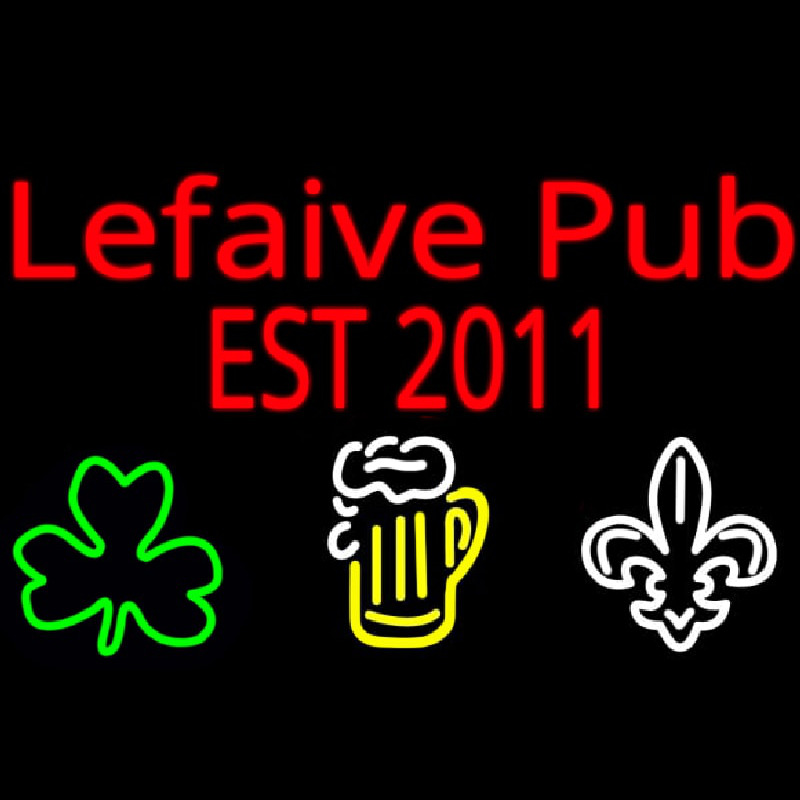 Custom Lefaive Pub Est 2011 Neontábla