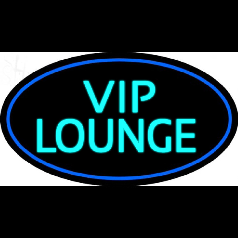 Custom Turquoise Vip Lounge Oval With Blue Border Neontábla